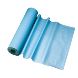Draps d'examen imperméable en polyéthylène bleu largeur 50 cm.